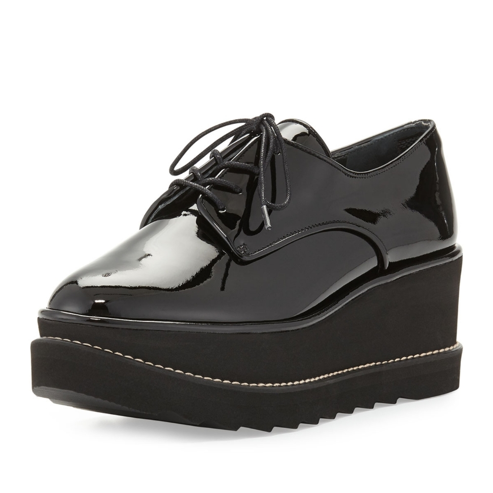 Stuart Weitzman Glossy Platform Oxfords - Picture 2 of 7